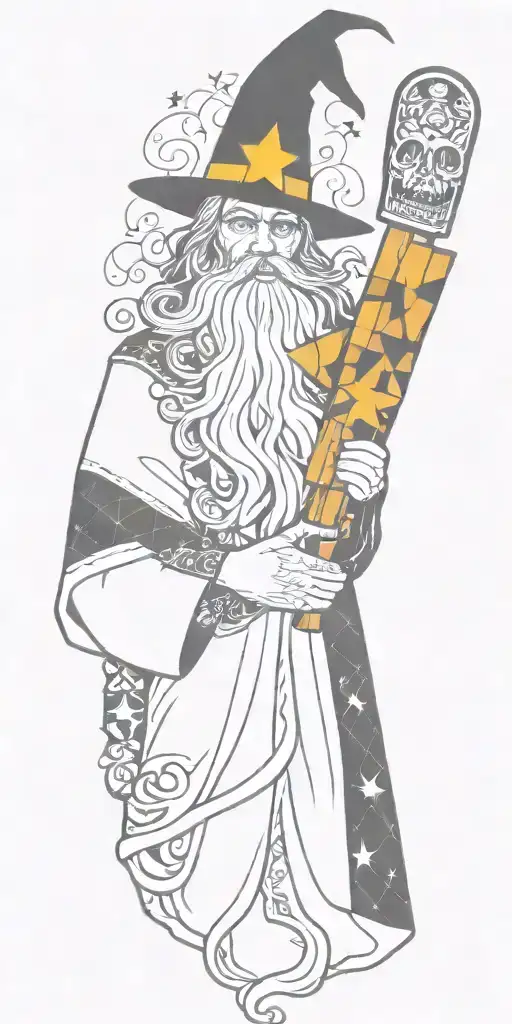 Wizard Patchwork Sleeve Minimal Background