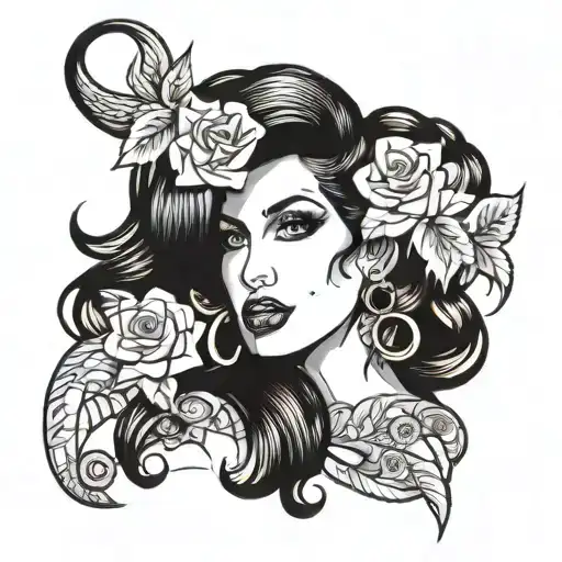 Amy Winehouse Cartoon Portrait Style