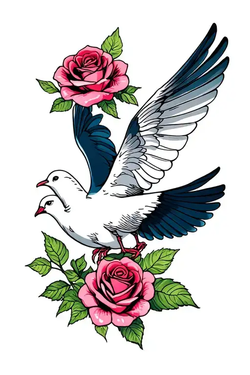 Dove And Roses
