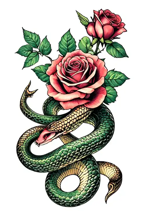Snake And Roses