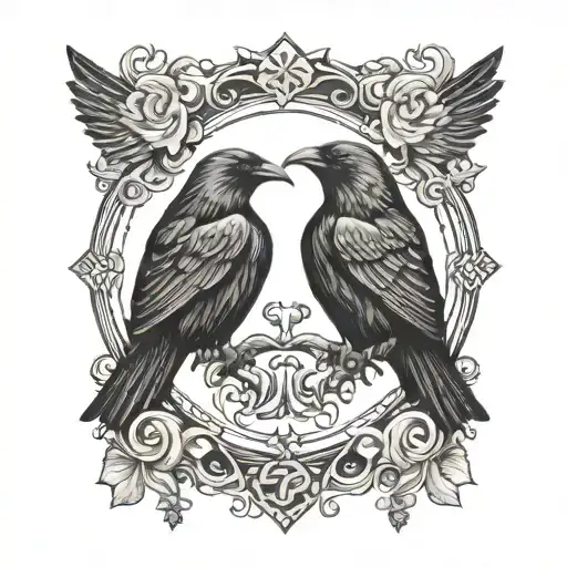 2 Ravens Huginn And Muninn