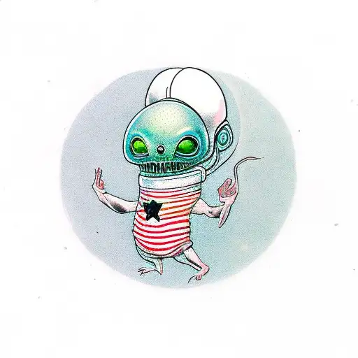 Alien Saliendo De Un Ovalo Con La Mano Extendida Haciendo Pinki Promese