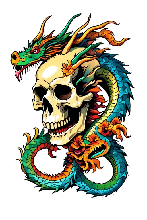 Skull And Dragon