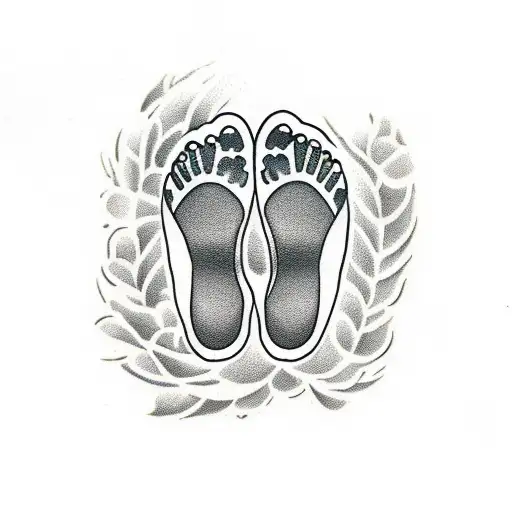 Baby Footprints With Daisies