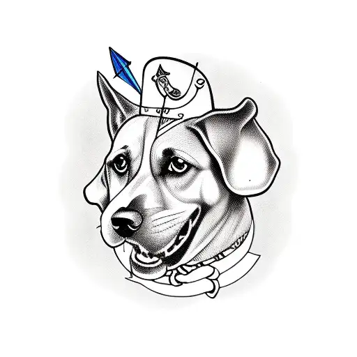 A Dog With Arrows Stuck