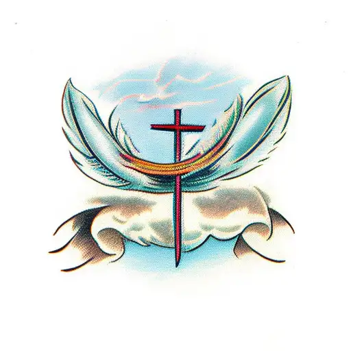 Feather With Cross Tied To It