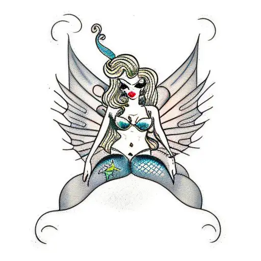 Sexy Pinup Girl Mermaid