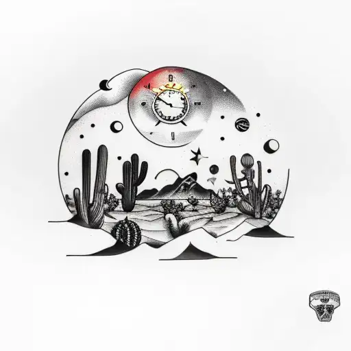 Desert Night Sky Clock Hands