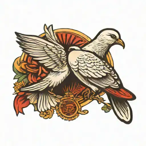 Dove And Pigeon Together