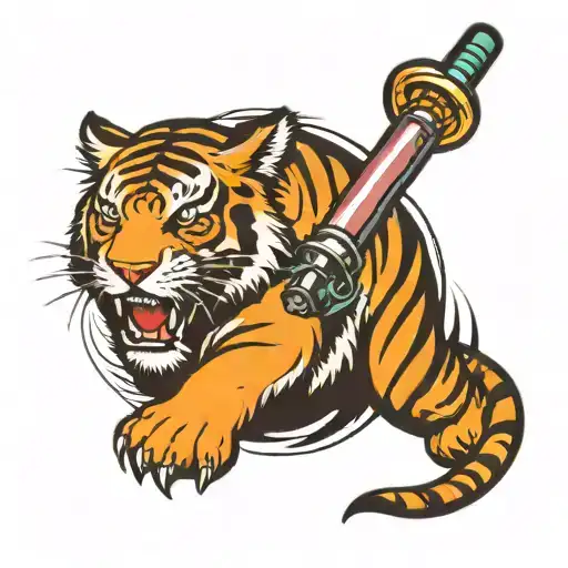Tiger Holding Lightsaber