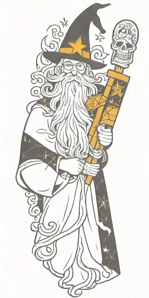 Wizard Patchwork Sleeve Minimal Background