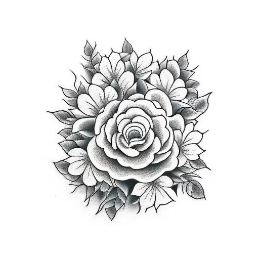 One Black Ink Tiger With One Red Ink Tiger With Hydrangeas