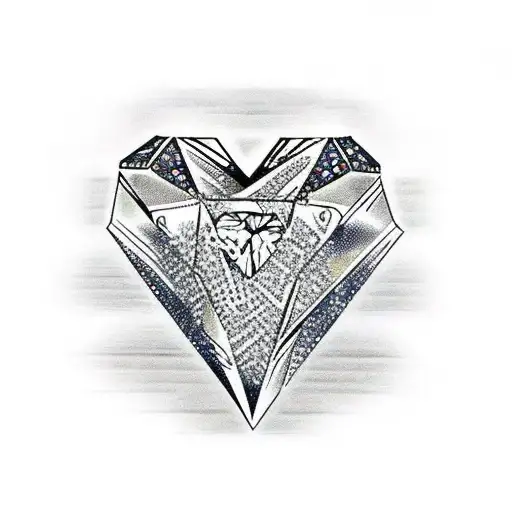 A Heart-shaped Diamond With Intricate Crystal Patterns