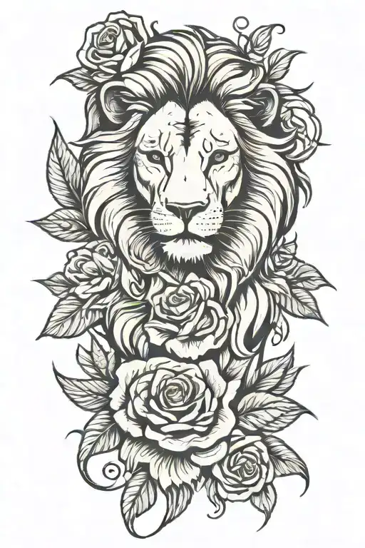 Lion And Rose