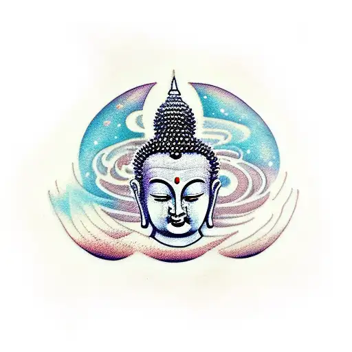 Buddha Floating In The Cosmos