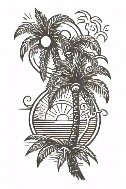 Palm Tree And Sun
