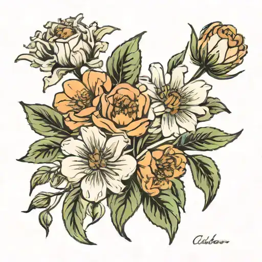October And December Birth Flower In A Bouquet