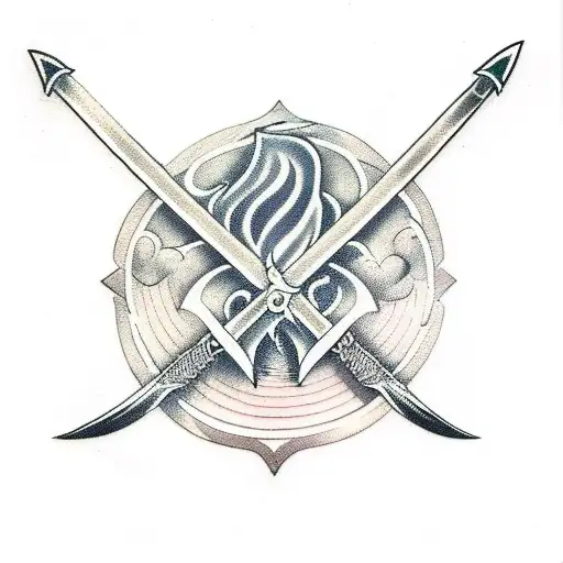 Flaming Sword With Barbed Wire