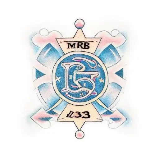 Memorial Tattoo For Friend That Includes Number 23 And Initials M And B