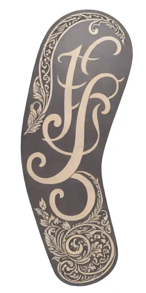 Color Tooled Leather With The Initials J And S