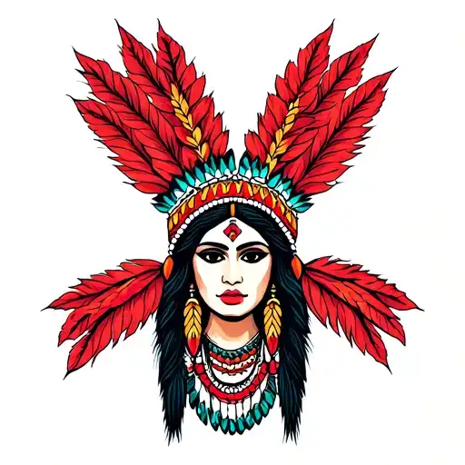 Red Indian Woman
