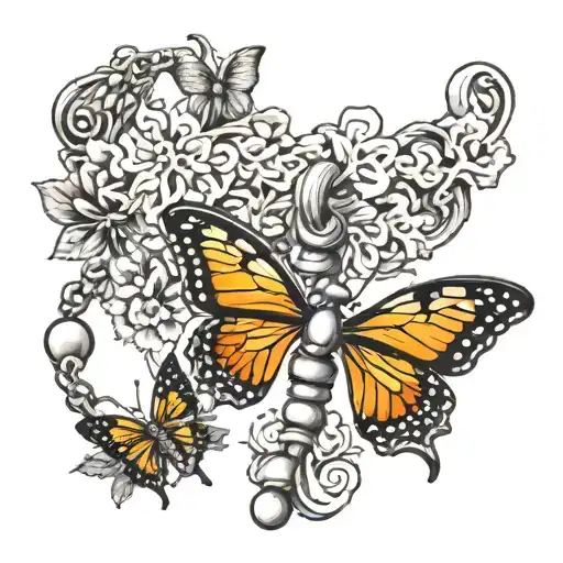 Rosary With Butterflys