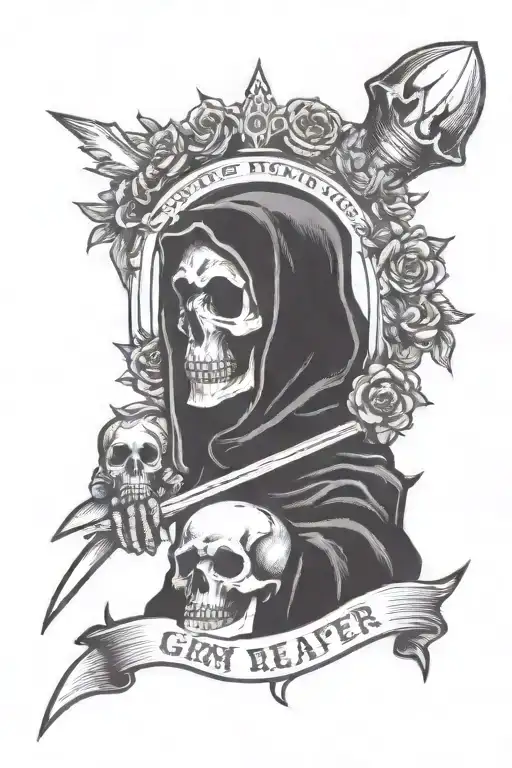 Grim Reaper Wearing A Crown