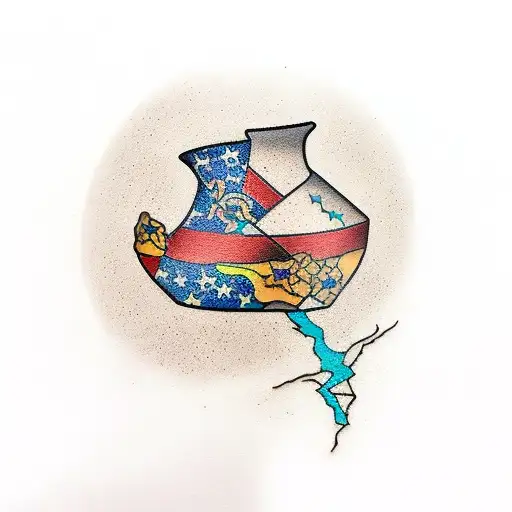 Broken Vase Like Kintsugi