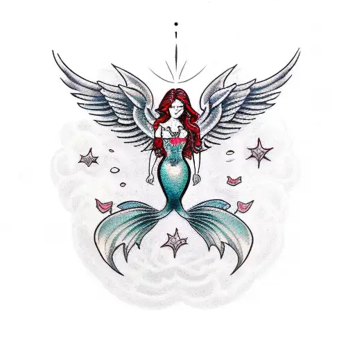 Mermaid With Seraphim Wings