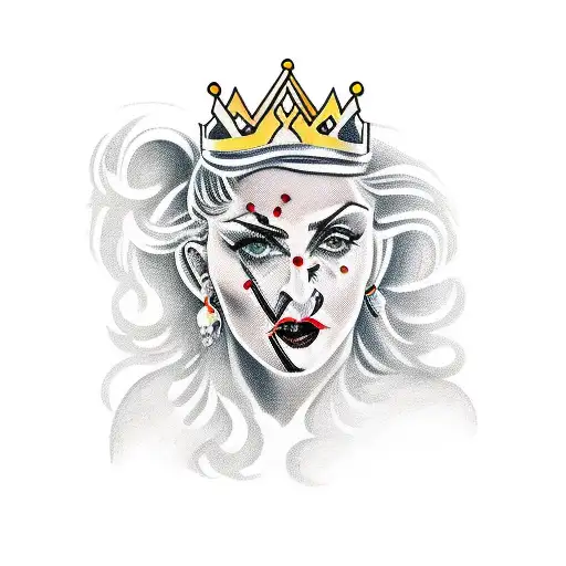 Madonna Wearing A Crown Of Objects