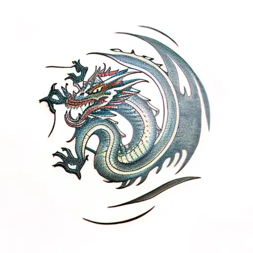 Dragon Chinese Style Black