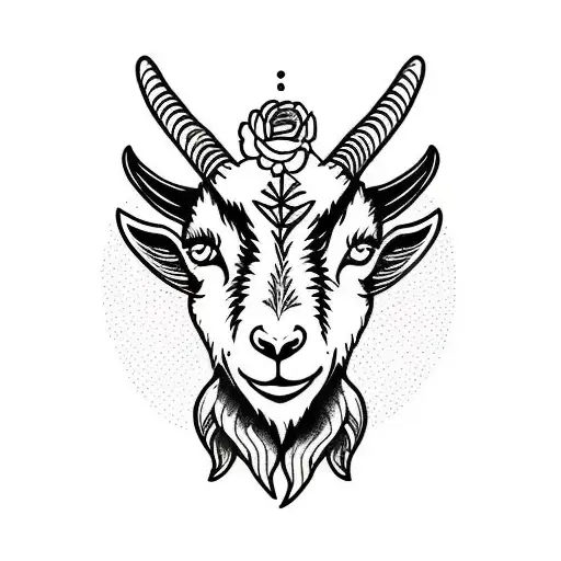 Old School Style Goat And Zeppelin With Nature