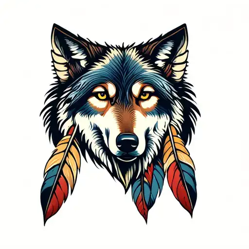 Protected Wolf Indian Feathers