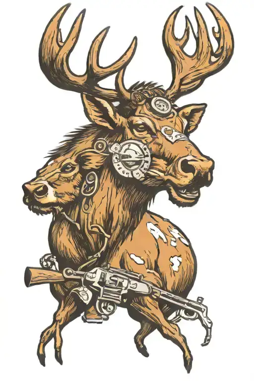 Cow Elk And A Muzzloader Gun