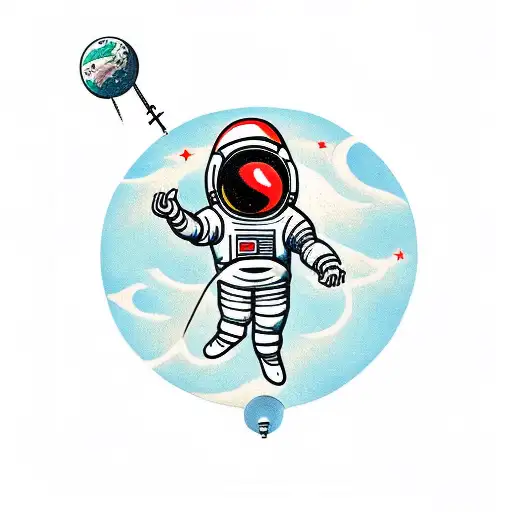 An Astronaut Floating With A Broken Tether