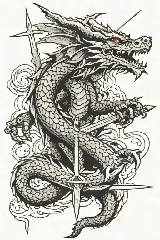 Dragon Around The Sword