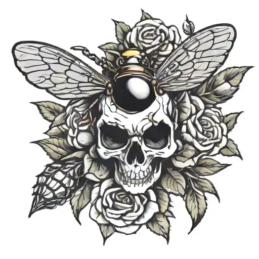 Wasp Skull And Roses