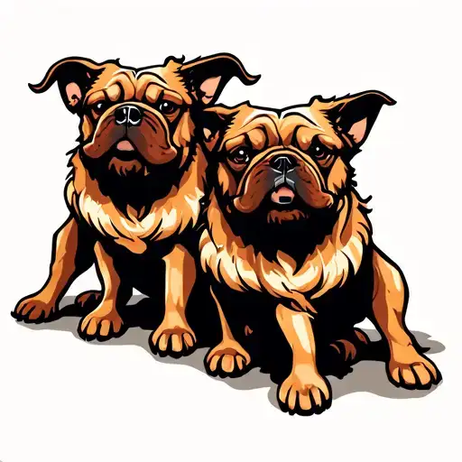 Cartoon Cerberus Three Headed Dog
