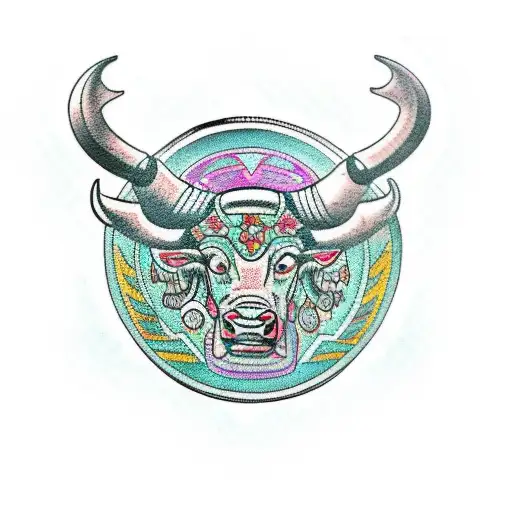 Simple Ancient Mayan Style Bull