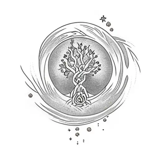 Baby Groot With The Norse Tree Of Life