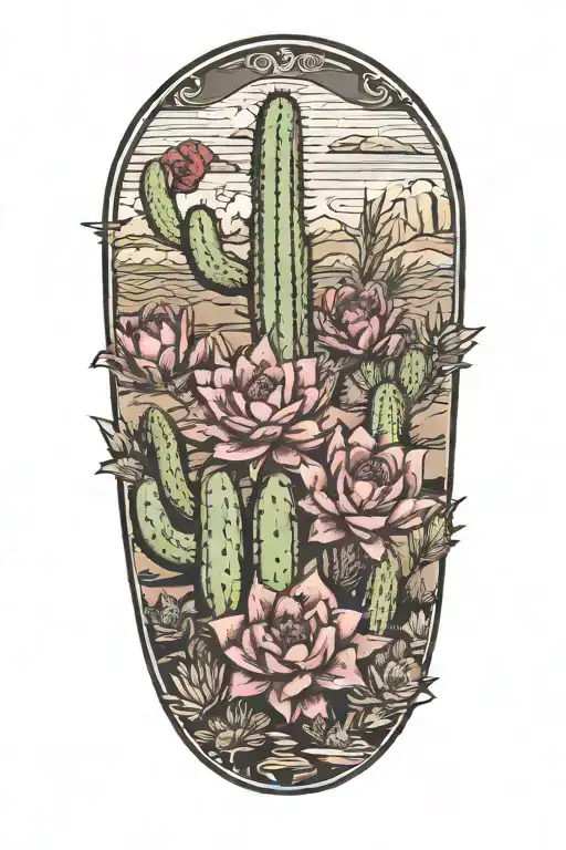 Desert Landscape Cactus Flowers