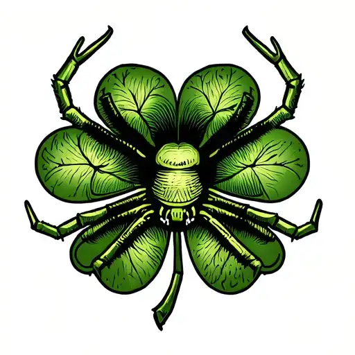 Shamrock With Spider On It