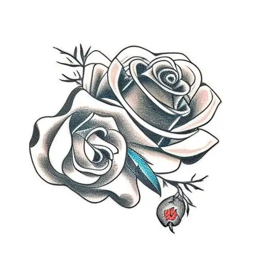 Crow With Withered Rose In Beak