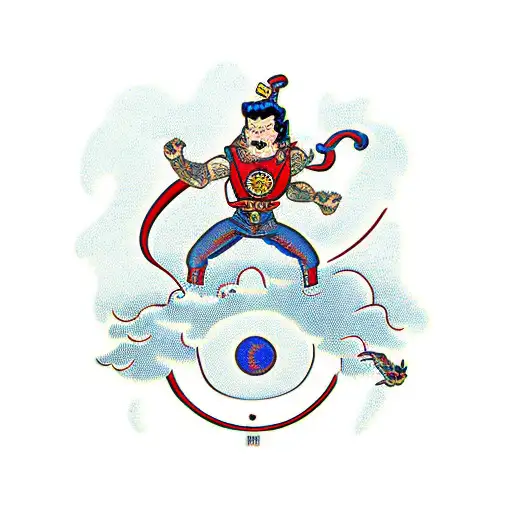 Might Guy Performing Night Guy With Dragon