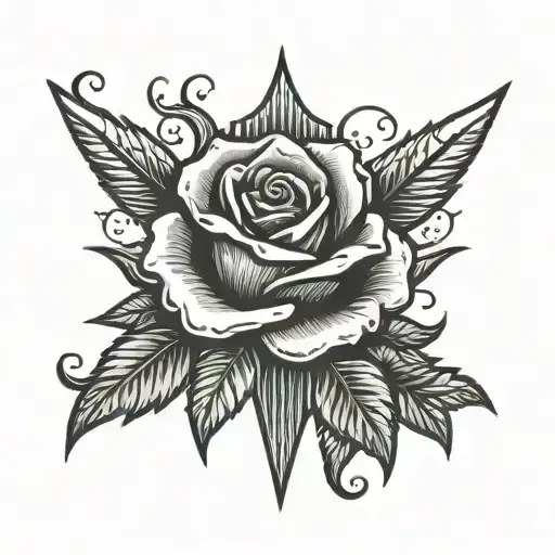 Dagger Piercing Black Rose