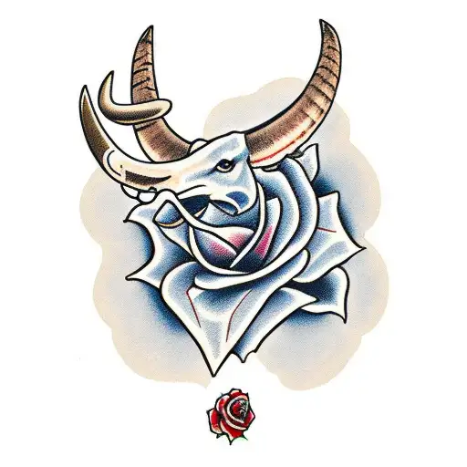 Longhorn With Rose