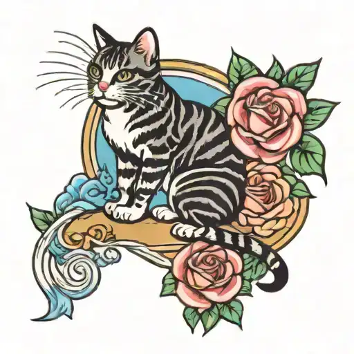Cats And Aquarius And Roses