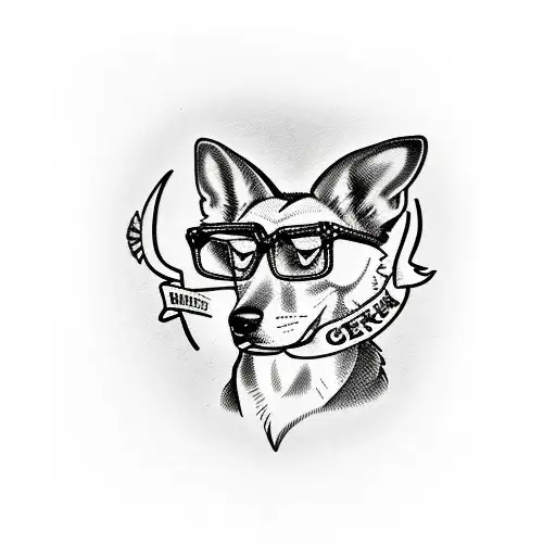 German Sheppard With Glasses