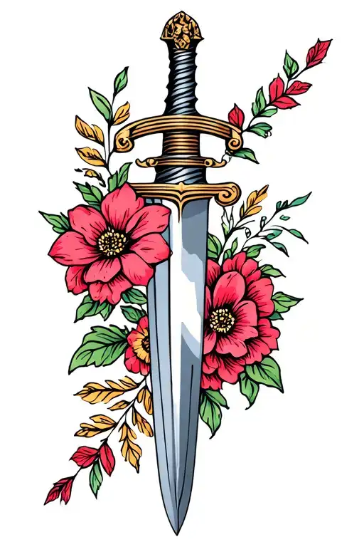 Dagger With Flowers