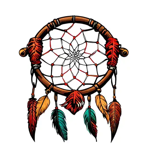 Bandana Dream Catcher Fishing Poles Crossed